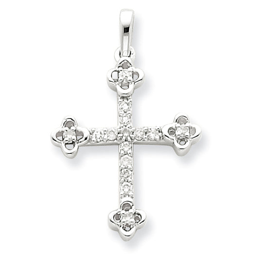 Sterling Silver Diamond Cross Pendant