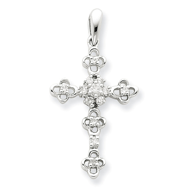 Sterling Silver Diamond Cross Pendant