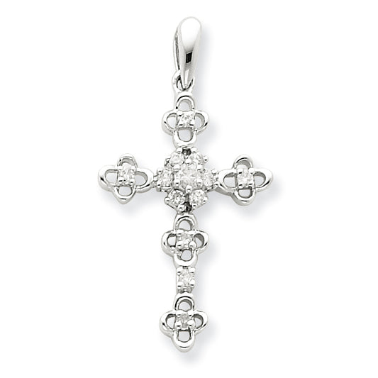 Sterling Silver Diamond Cross Pendant