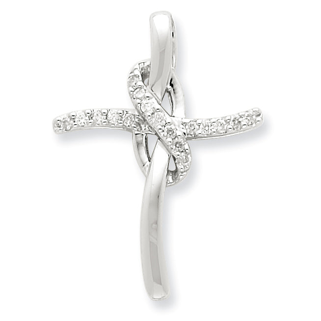 Sterling Silver Infinity Diamond Cross Pendant
