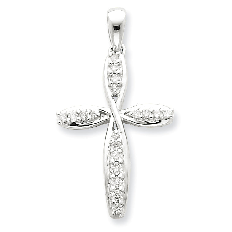 Sterling Silver Diamond Cross Pendant