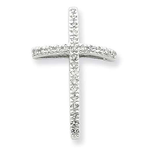 Sterling Silver Diamond Cross Pendant