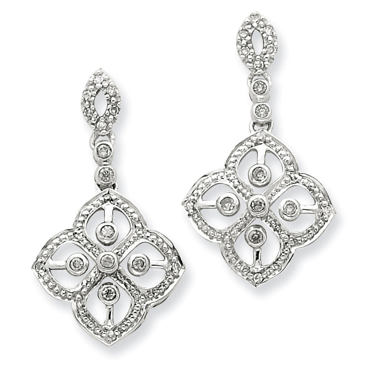 Sterling Silver Diamond Earrings