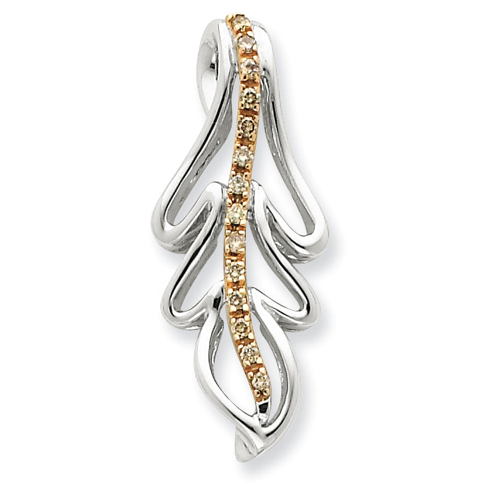 Sterling Silver & Rhodium Diamond Pendant