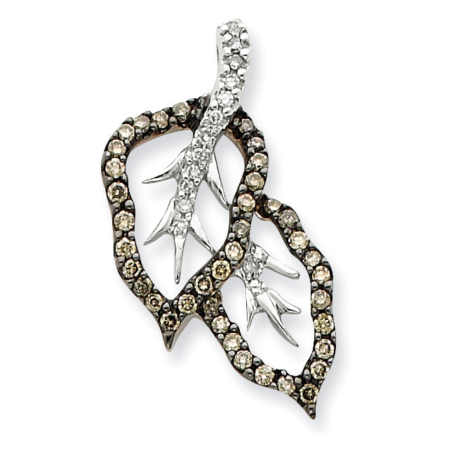 Sterling Silver & Rhodium Diamond Pendant