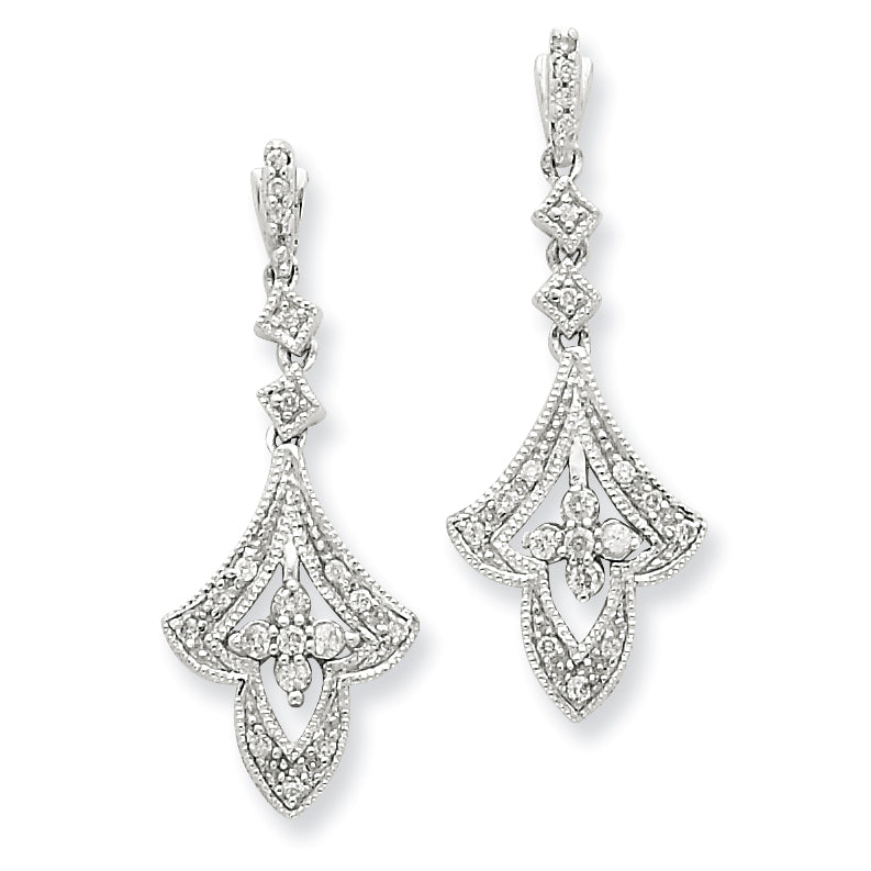 Sterling Silver Diamond Earrings