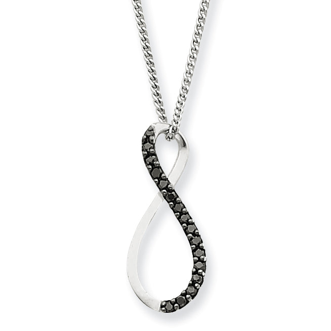 Sterling Silver Black &White Diamond Necklace