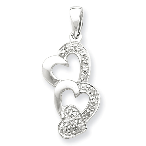 Sterling Silver Diamond Heart Pendant