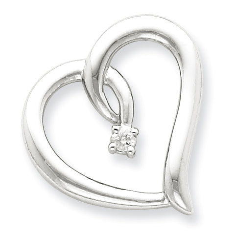 Sterling Silver Diamond Heart Pendant