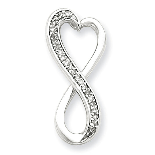 Sterling Silver Diamond Freeform Heart Pendant