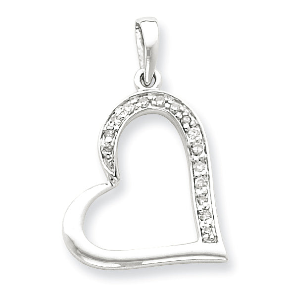 Sterling Silver Diamond Heart Pendant