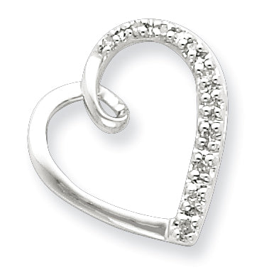 Sterling Silver Diamond Heart Pendant