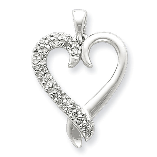 Sterling Silver Diamond Heart Pendant