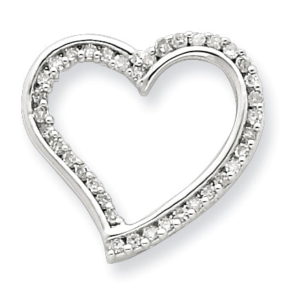 Sterling Silver Diamond Heart Pendant