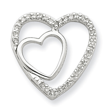 Sterling Silver Diamond Heart Pendant