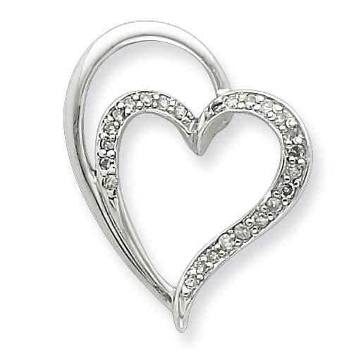 Sterling Silver Diamond Heart Pendant