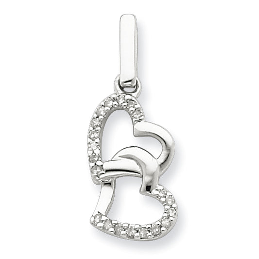 Sterling Silver Diamond Entwining Heart Pendant