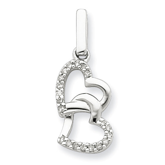 Sterling Silver Diamond Entwining Heart Pendant