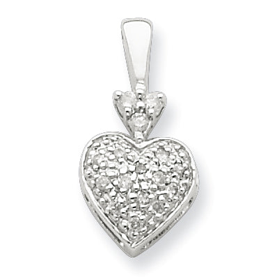 Sterling Silver Diamond Heart Pendant