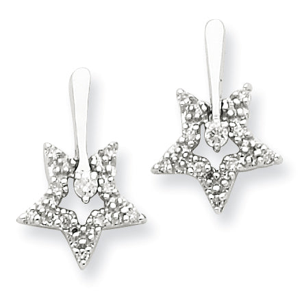 Sterling Silver Diamond Star Post Earrings