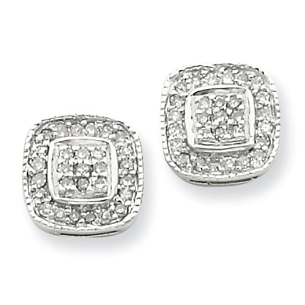 Sterling Silver Diamond Post Earrings