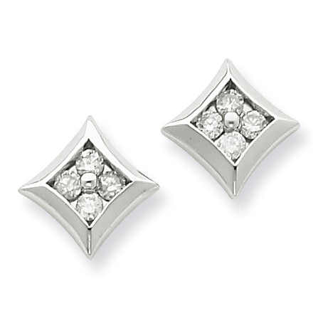 Sterling Silver Diamond Post Earrings