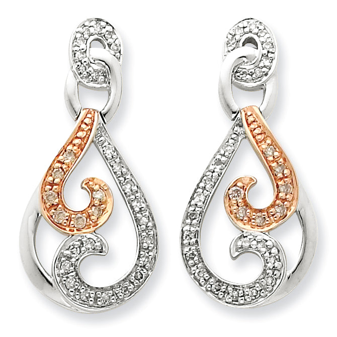 Sterling Silver & Rhodium Diamond Earrings