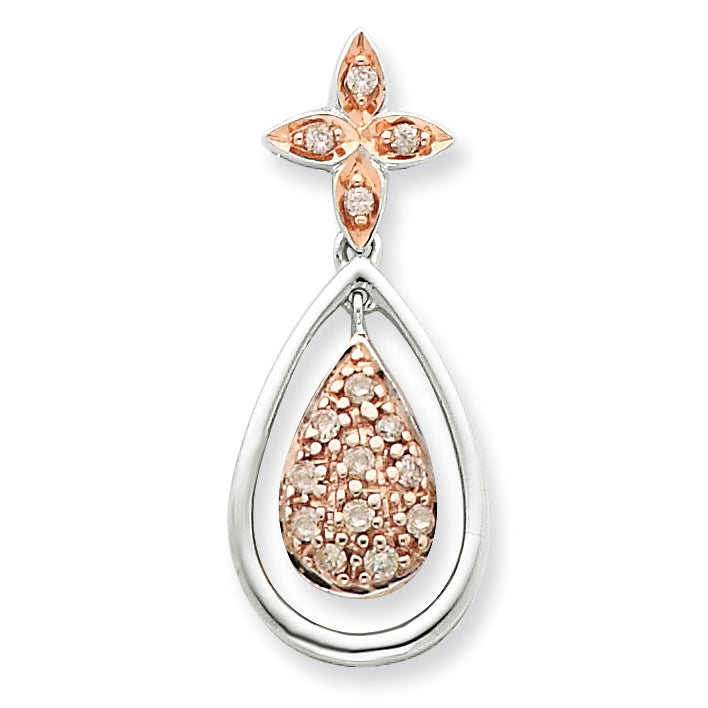 Sterling Silver & Rhodium Diamond Pendant
