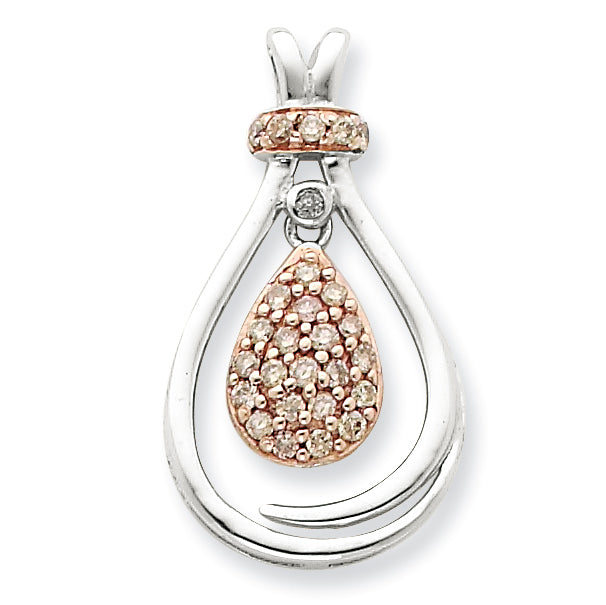 Sterling Silver & Rhodium Diamond Pendant