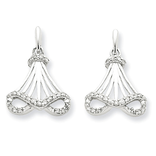 Sterling Silver Diamond Earrings