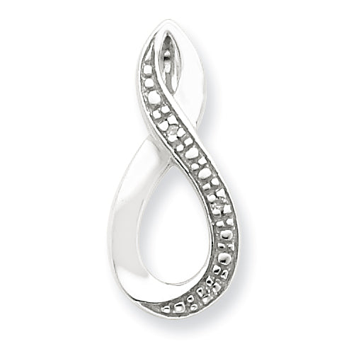 Sterling Silver Rhodium Diamond Figure-8 Pendant