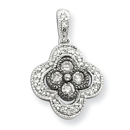 Sterling Silver Black & White Diamond Pendant