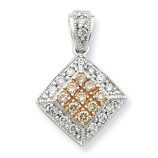 Sterling Silver & Rhodium Diamond Pendant