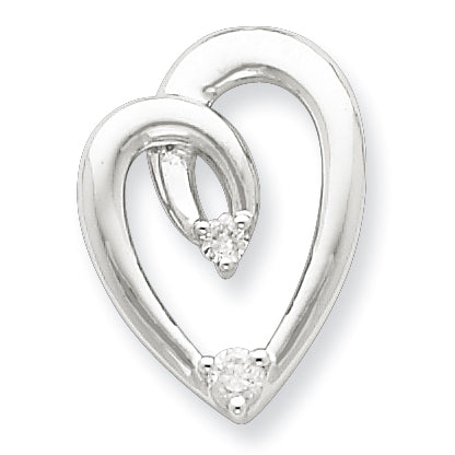 Sterling Silver Diamond Heart Pendant