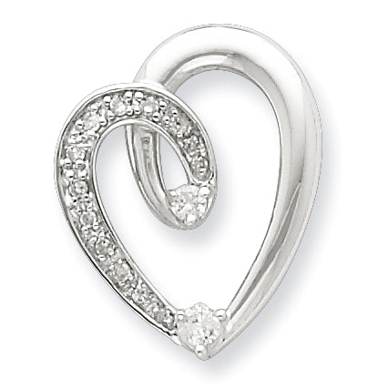 Sterling Silver Diamond Heart Pendant