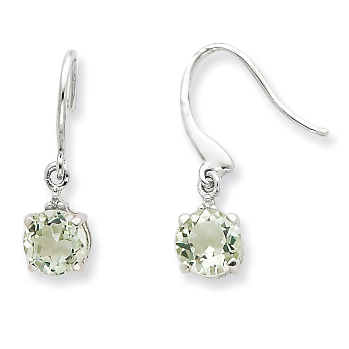 Stelring Silver Rhodium Rd Gr. Amethyst & Diamond Wire Earrings