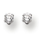 Sterling Silver 2.5mm Round Snap Set CZ Stud Earrings