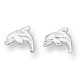 Sterling Silver Dolphin Mini Earrings