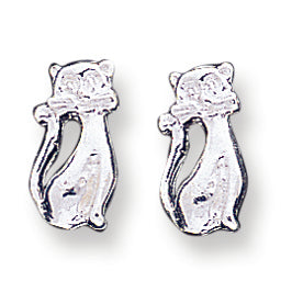 Sterling Silver Cat Mini Earrings