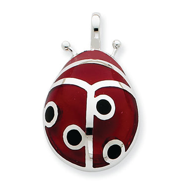 Sterling Silver Red Resin Ladybug Pendant