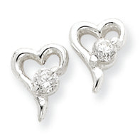 Sterling Silver CZ Post Earrings