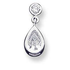 Sterling Silver Pear CZ Earrings