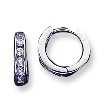 Sterling Silver CZ Hoop Earrings