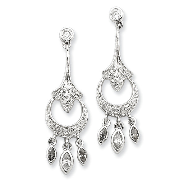 Sterling Silver CZ Chandelier Earrings