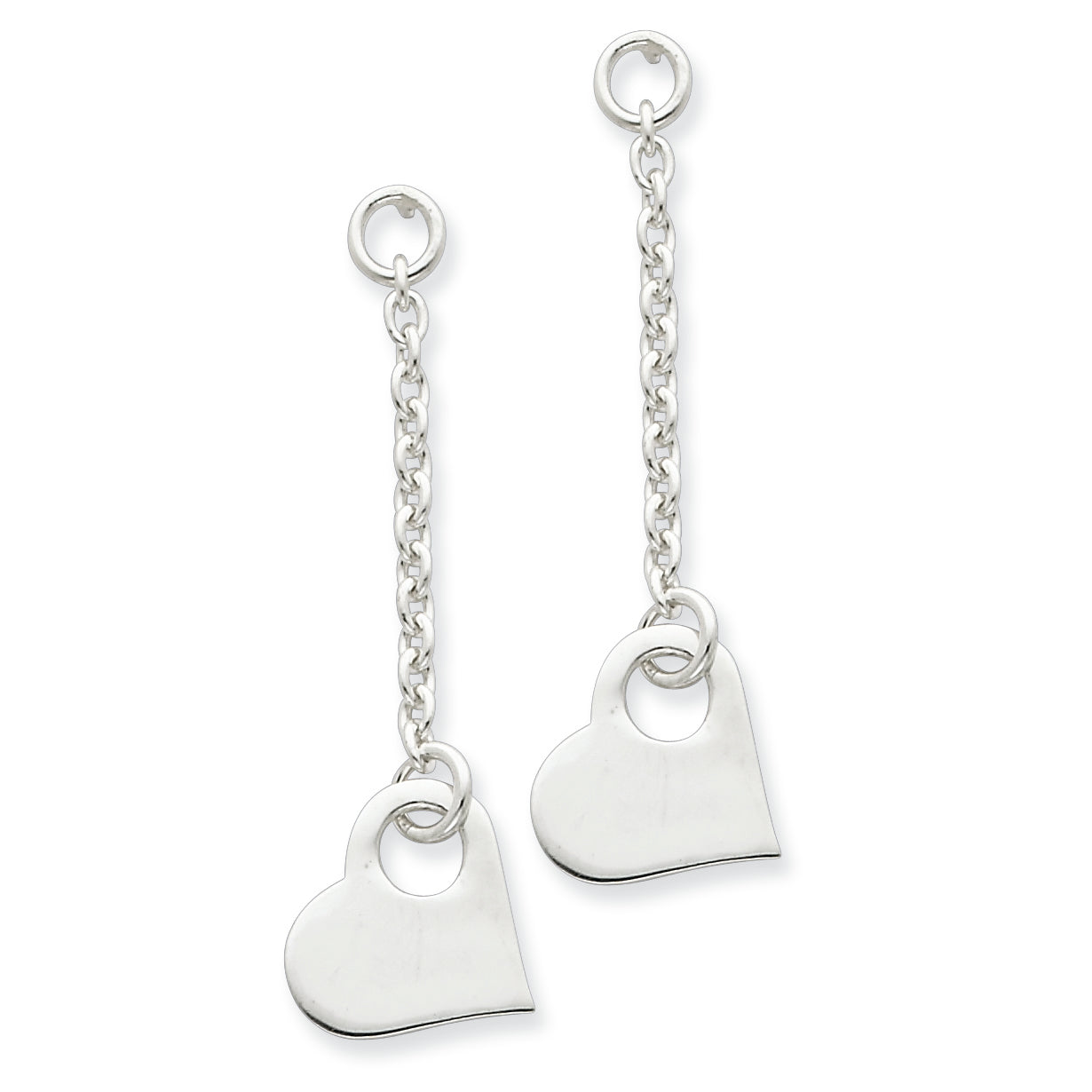 Sterling Silver Dangle Heart Earrings