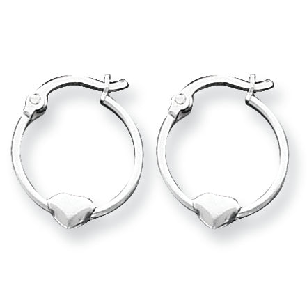 Sterling Silver Heart Hoop Earrings