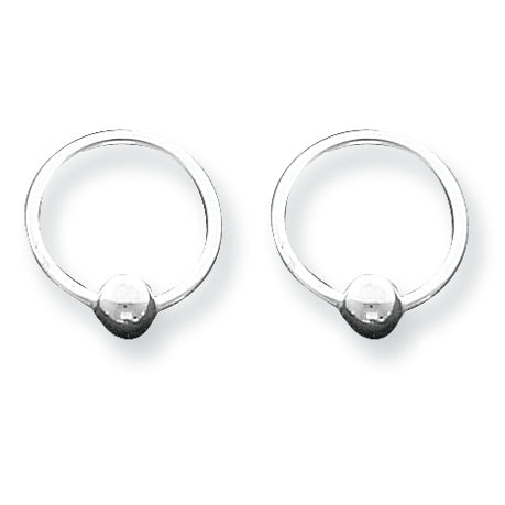 Sterling Silver Ball Hoop Earrings