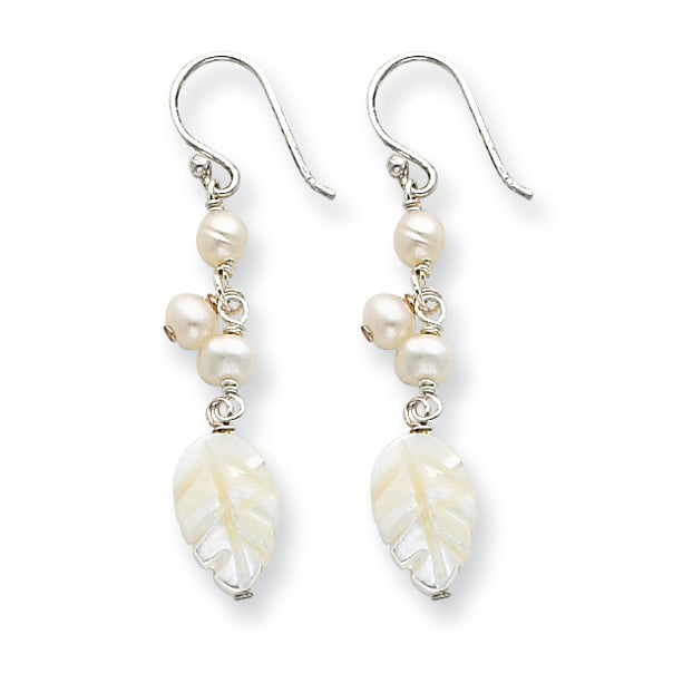 Sterling Silver Freshwater Cultured Pearl and Mother of Pearl Earrings