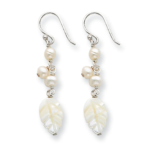 Sterling Silver Freshwater Cultured Pearl and Mother of Pearl Earrings