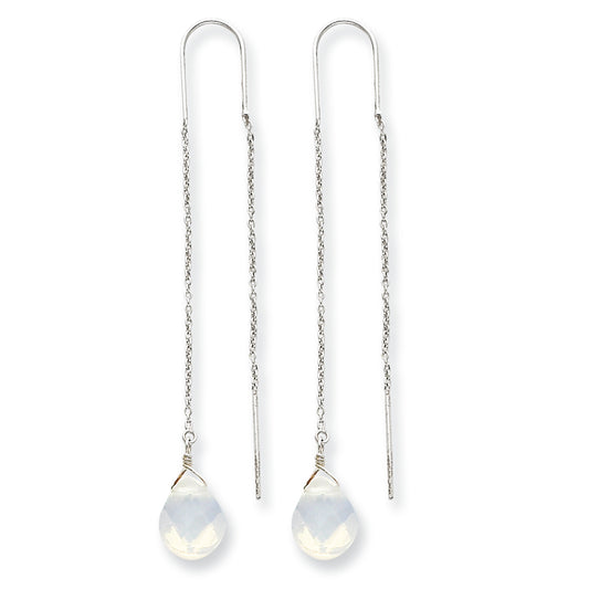 Sterling Silver Opalite Crystal Threader Earrings